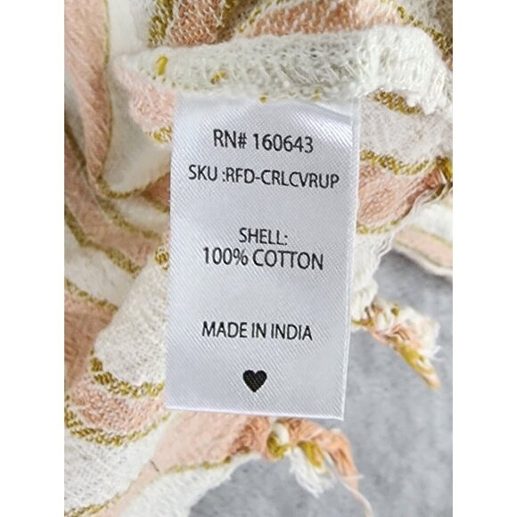 Rays for Days Cardigan Womens One Size Pink White Striped Casual Beach Cover Up - Picture 7 of 10